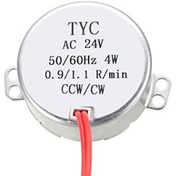 uxcell Synchronous Gear Motor AC 24V 0.9-1.1RPM 50-60Hz Electric Motor CCW/CW 4W for Electric Fan