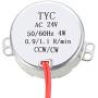 uxcell Synchronous Gear Motor AC 24V 0.9-1.1RPM 50-60Hz Electric Motor CCW/CW 4W for Electric Fan