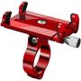 Kingsea Aluminium Bike Phone Mount Holder Motorcycle Phone Mount for Handlebar Accessories Compatible with iPhone 12 12 Pro Max 11, Galaxy and Other 4.7-6.8 Inches Cellphones - Red
