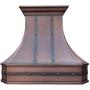 SINDA Light Hammered-Antique Copper Hand-Crafted Copper Kitchen Vent Hood, High-Quality Stainless Steel Hood Vent, 30
