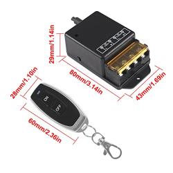 Alinan Wireless Remote Control 433 High Power Switch, 2pcs 100m Remote Keys 1pc 100m Controller AC 85V-250V Remote Control Switch Light Pump Single-Way Intelligent Switch with 328ft Long Range