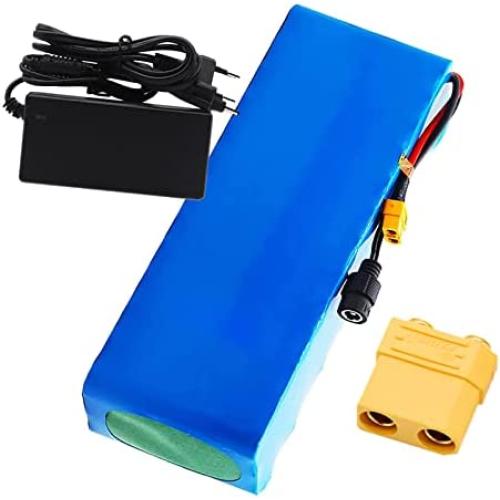 Jieoto 48V 10Ah 13S 3P Lithium-ion Battery Pack 10000mAh Electric Bike Li Battery Fit for 200W 250W 350W 500W 750W 1000W Motor with Charger for Golf Cart Electric Scooter Tricycles