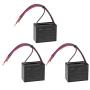 uxcell Ceiling Fan Capacitor CBB61 5/5/5uF 250V AC 4 Wires Metallized Polypropylene Film Capacitor 48x38x26mm for Electric Fan Pump Motor Generator 3Pcs