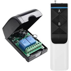 ZABLL 12V Wireless Remote Control Switch 2-Channel 433Mhz Remote Relay Switch 4000ft Long Range Transmitter for Garage Door, Household Appliances and More Application