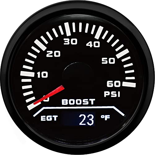 MOTOR METER RACING Universal 2 in 1 Waterproof EGT & Boost Gauge Kit Exhaust Gas Temperature Pyrometer IP-67 Rustproof UV Protection Anti-Fog 1600F 60PSI Black Dial Rim 2-1/16 MOTOR METER RACING Universal 2 in 1 Waterproof EGT & Boost Gauge Kit Exhaust Gas Temperature Pyrometer IP-67 Rustproof UV Protection Anti-Fog 1600F 60PSI Black Dial Rim 2-1/16