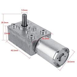 Reversible High Torque Worm Geared Motor, DC 12V CW CCW Reduction Motor for Windows, Miniature Winch, 5RPM 6RPM 20RPM 40RPM 62RPM(62RPM)