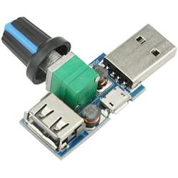 XINGYHENG 3Pcs 5W Mini USB Fan Air Volume Speed Stepless Governor Module USB Speed Controller DC 5V USB Male input DC4-12V to 2.5-8V and Speed Control Knob with Switch Function
