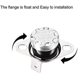 uxcell KSD301 Thermostat 80°C/176°F Normally Open N.O Adjust Snap Disc Temperature Switch for Microwave,Oven,Coffee Maker 5pcs