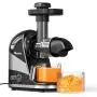Wamife Slow Masticating Juicer Machine, Cold Press Juicer Extractor, 2 Modes & Reverse Function for High Nutrient Fruit & Vegetable Juice, Quiet Motor, with Cup & Brush(Black)
