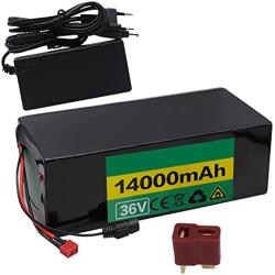 Jieoto Electric Bikes Battery 36V 14Ah 18650 Lithium-ion Battery Pack for 200w-500w Motors 14000mAh Electric Bicycle Moped Lithium-ion Battery Pack with BMS + Charge