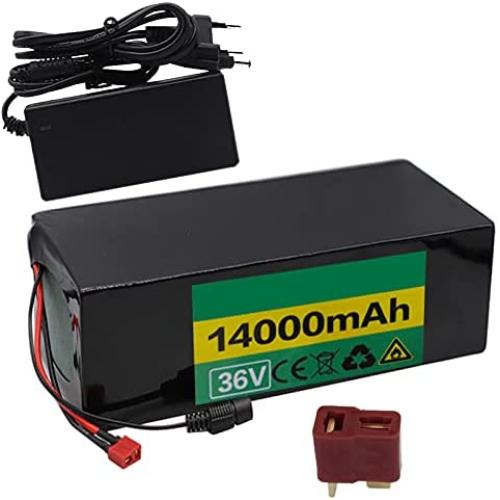 Jieoto Electric Bikes Battery 36V 14Ah 18650 Lithium-ion Battery Pack for 200w-500w Motors 14000mAh Electric Bicycle Moped Lithium-ion Battery Pack with BMS + Charge