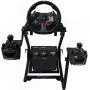 GT Omega Racing Wheel Stand for Logitech G920 G29 G923 Driving Force Gaming Steering Wheel, Pedals & Gear Shifter Mount V1, PS4, Xbox, Ferrari, PC - Foldable, Tilt-Adjustable to Ultimate Sim Racing Experience