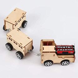 WaNana Electric Train Locomotive and Railway Carriage-Electric Motor Physical Science Toys-DIY Wooden Science Experiment Kits-Circuit Building STEAM Toys Fashion B
