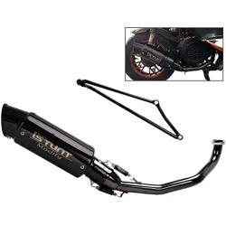 YOSAYUSA Complete Exhaust System Slip On Muffler Baffle Header Muffler For GY6 Engine 125cc 150cc Scooter Moped ATV (With Removeable DB Killer)