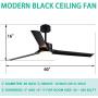 Indoor 3-Blade Ceiling Fan with LED Lights, 60