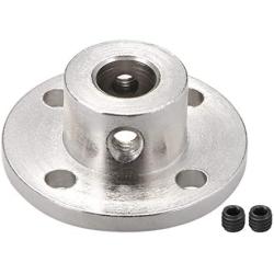 uxcell 8mm Inner Dia H13*D16 Rigid Flange Coupling Motor Guide Shaft Coupler Motor Connector Silver Tone for DIY Parts
