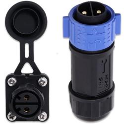 Trolling Motor Plug Receptacle Set 2-Wire Configuration by Wadoy, Waterproof Marine Boat Power Connector 12/24/36/48 Volt Marine Plug