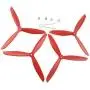 Upgraded Propellers Three Blades Main Blade Propeller Motor Covers for MJX B2 B3 Bugs Drone Replacement CCW CW RC Quadcopter Spare Parts Set (Red)