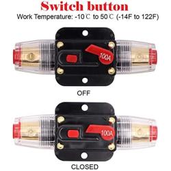 2 Pack 100 Amp Inline Circuit Breaker 12V with Manual Reset,Fuse Holder 100A for Car Audio Marine Boat Stereo Switch Inverter Replace Fuses
