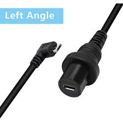CERRXIAN 30cm Left Angle Micro USB Mount Extension Dash Flush Cable for Car, Boat, Motorcycle, Truck Dashboard(L-Micro)