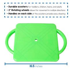 hand2mind Green Indoor Scooter Board with Handles, Gym Scooters for Kids, Recess Toys, PE Equipment for Elementary School, Kids Indoor Play Equipment, Floor Scooter, Kids Sports Activities