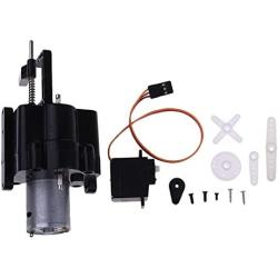 Vehicles-OCS 1/16 Two-Speed Upgraded Gearbox RC Car Black Shift Transfer Replacement with Motor+Servo Plastics Split for WPL Parts