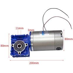 Bemonoc Electric 12V 60W High Torque DC Worm Gear Motor 60RPM with Gearbox Speed Reducer Ratio 30/1