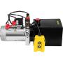 Mophorn Hydraulic Power Unit Single Acting Hydraulic Pump 4 Quart Dump Truck Hydraulic Pump 12V DC Hydraulic Pump Dump Trailer 3200PSI (Steel, 4 Quart Single Acting)