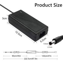 24V 6A 144W AC Power Supply Adapter 6amp 100-240V AC to DC 24 Volt 6Amp 5.5mm x 2.1mm DC Plug, for DC 24V LED Strip Light, CCTV Cameras