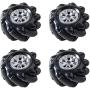 Professional 60mm Mecanum Wheel Car Chassis MC100 for Arduino / Raspberry pi / Micobit, Remote Control 4WD Metal Smart Robot Car Chassis Kit Omnidirectional Wheel with DC TT Motor DIY Toy AI RoS STEAM