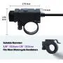 iMESTOU Motorcycle Phone Charger Kit 18W Ring Terminal to USB C 3.0A Quick Charge Dual USB QC 3.0 Handlebar Cellphone Charge Adapter Switch & Fuse for 12V/24V Motorcycles