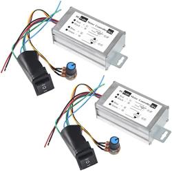 2pcs DC Motor Speed Controller, Brush Motor Driver Controls Module DC 9V-60V 12V 24V 36V 48V 60V Motor Pulse Width Modulator Regulator 20A 1200W PWM Monitor Dimmer Governor with Switch & Knob