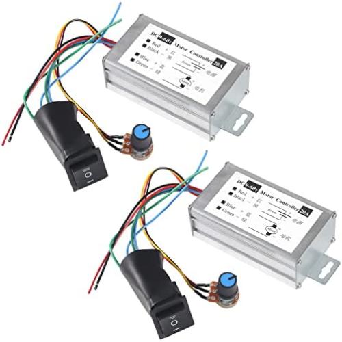 2pcs DC Motor Speed Controller, Brush Motor Driver Controls Module DC 9V-60V 12V 24V 36V 48V 60V Motor Pulse Width Modulator Regulator 20A 1200W PWM Monitor Dimmer Governor with Switch & Knob 2pcs DC Motor Speed Controller, Brush Motor Driver Controls Module DC 9V-60V 12V 24V 36V 48V 60V Motor Pulse Width Modulator Regulator 20A 1200W PWM Monitor Dimmer Governor with Switch & Knob