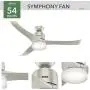 Hunter Symphony Indoor Wi-Fi Ceiling Fan with LED Light and Remote Control, 54