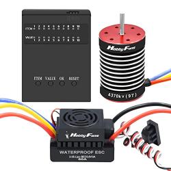 Hobby Fans F540 4370KV Sensorless Brushless Motor with 60A ESC Electronic Speed Controller Programming Card Waterproof Motor ESC Combo 3.175mm Shaft for 1/10 RC Car Truck