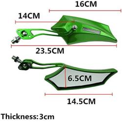 ESUPPORT Green Universal Motorcycle Motorbike Bike 8mm 10mm Rear View Side Mirror Scooter ATV