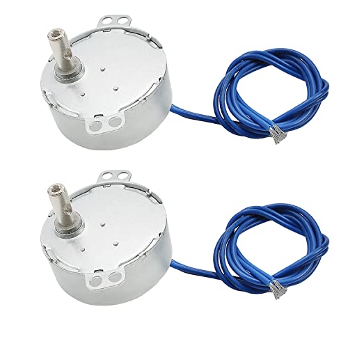 Fielect 2Pcs Synchronous Motor AC 110V 60-70RPM Turntable Motor CW/CCW Direction 4W TYC-50 Horizontal Hole Tapping Shaft Fielect 2Pcs Synchronous Motor AC 110V 60-70RPM Turntable Motor CW/CCW Direction 4W TYC-50 Horizontal Hole Tapping Shaft