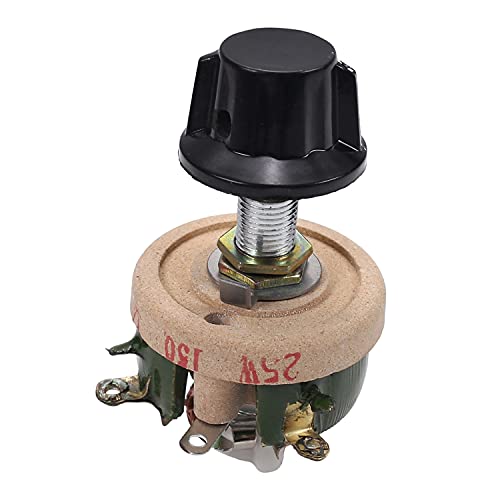 Fielect 25W 150R Ohm Ceramic Wire Wound Potentiometer Linear Rotary Resistor Rheostat with Knob for Industiral Machinery RPM Adjustment Fielect 25W 150R Ohm Ceramic Wire Wound Potentiometer Linear Rotary Resistor Rheostat with Knob for Industiral Machinery RPM Adjustment
