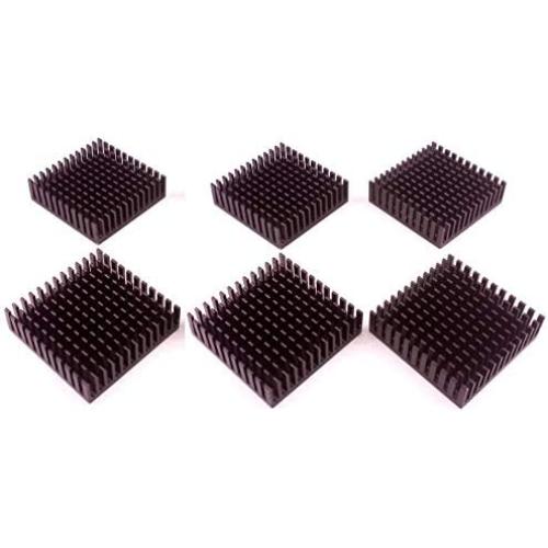 Easycargo 40mm Heatsink 40x40x11mm, Aluminum Cooler Cooling Heat Sink for Cooling 3D Printers, TEC1-12706 Thermoelectric Peltier Cooler 40mmx40mmx11mm (Black 6pcs)