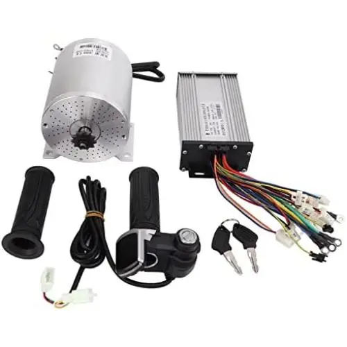 YUEWO Electric Brushless DC Motorbike Complete Kit 48V 2000W 4300RPM High Speed Motor, with 33A 15 Mosfet Controller, Battery Display LCD
