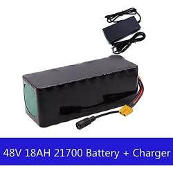 Wnicek 48V 18AH E-Bike Lithium Battery Customizable Battery Pack 13S 3P 21700 Battery for Motors Within 1000W for Electric Scooters Electric Tricycles Electric Wheelchairs with Charger