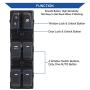 Obaee Master Power Window Switch Main Control Button Compatible with Hyundai Sonata 2011 2012 2013 2014 Replacement OEM 93570-3S000RY DWS545 Front Left Driver Side (Black Color)