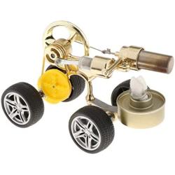 Teerwere Stirling Engine Motor Retro Metal Stirling Car Engine Motor Kit Science Technology Toy Props Gifts (Color : Gold, Size : One Size)