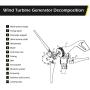 Dyna-Living 400W 12V Wind Turbine Generator & 800W 12V Wind Turbine Motor with Charge Controller for Home Marine Industrial Energy Blue and White 3 Blades (Not Included Mast)