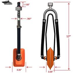 Seaworks Dual Feed Muff Style Heavy Duty Steel Boat Motor Flusher | Use for Antifreeze Winterization or Common Water Flush | 5/8 Inch Standard Garden Hose Connection (Orange)