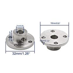 Luomorgo 7mm/0.28 inch Metal Flange Shaft Coupling Rigid Flange Coupling Motors Guide Shaft Axis Bearing 2pcs