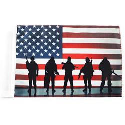Motorcycle Flag Veterans Day American Flag 5.5 X 9 Inches with 3/8