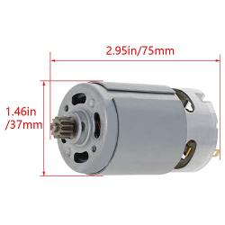 Fielect 550 Electric Motor 12 Teeth 18V Motor Gear Motor Gearbox Accessories for Power Wheels Kids Electric Cars Children Ride On Car Replacement Parts