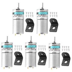 XD25GA370 DC Gear Motor 24V Micro Motor Driver Low Speed CW CCW Permanent Magnet + Bracket Sport Control for Electrical Tools DIY(30rpm/min)