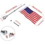 Vivid Color Fade Resistant Motorcycle 6 x 9 American Flag with Flag Pole Mount for Honda Goldwing CB VTX CBR Yamaha Harley Davidson(2 Flag Pole Mount + 4 USA Flag)
